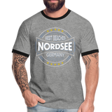 Nordsee Beaches - Männer Kontrast-T-Shirt - Grau meliert/Schwarz