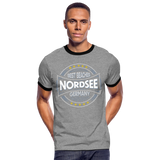 Nordsee Beaches - Männer Kontrast-T-Shirt - Grau meliert/Schwarz