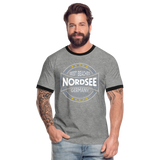 Nordsee Beaches - Männer Kontrast-T-Shirt - Grau meliert/Schwarz