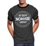 Nordsee Beaches - Männer Kontrast-T-Shirt - Anthrazit/Schwarz