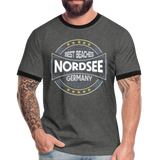 Nordsee Beaches - Männer Kontrast-T-Shirt - Anthrazit/Schwarz