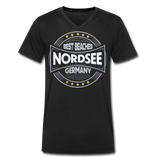 Nordsee Beaches - Männer Bio-T-Shirt mit V-Ausschnitt von Stanley & Stella - Schwarz