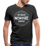 Nordsee Beaches - Männer Bio-T-Shirt mit V-Ausschnitt von Stanley & Stella - Anthrazit