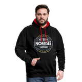 Nordsee Beaches - Männer Kontrast-Hoodie - Schwarz/Rot