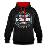 Nordsee Beaches - Männer Kontrast-Hoodie - Schwarz/Rot