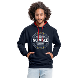 Nordsee Beaches - Männer Kontrast-Hoodie - Navy/Rot