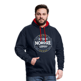 Nordsee Beaches - Männer Kontrast-Hoodie - Navy/Rot