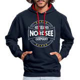 Nordsee Beaches - Männer Kontrast-Hoodie - Navy/Rot