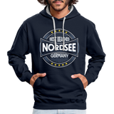 Nordsee Beaches - Männer Kontrast-Hoodie - Navy/Grau meliert