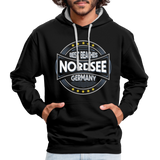 Nordsee Beaches - Männer Kontrast-Hoodie - Schwarz/Grau meliert