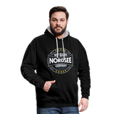 Nordsee Beaches - Männer Kontrast-Hoodie - Schwarz/Grau meliert