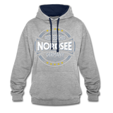 Nordsee Beaches - Männer Kontrast-Hoodie - Grau meliert/Navy