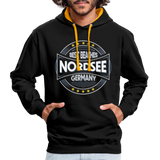 Nordsee Beaches - Männer Kontrast-Hoodie - Schwarz/Gold