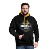 Nordsee Beaches - Männer Kontrast-Hoodie - Schwarz/Gold