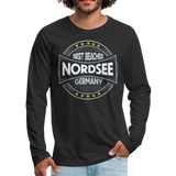 Nordsee Beaches - Männer Premium Langarmshirt - Schwarz