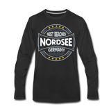 Nordsee Beaches - Männer Premium Langarmshirt - Schwarz