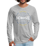 Nordsee Beaches - Männer Premium Langarmshirt - Grau meliert