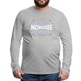 Nordsee Beaches - Männer Premium Langarmshirt - Grau meliert