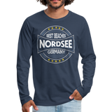 Nordsee Beaches - Männer Premium Langarmshirt - Navy