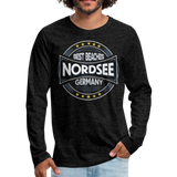 Nordsee Beaches - Männer Premium Langarmshirt - Anthrazit