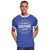 Ostsee Beaches - Männer Kontrast-T-Shirt - Blau/Weiß