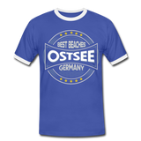 Ostsee Beaches - Männer Kontrast-T-Shirt - Blau/Weiß