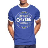 Ostsee Beaches - Männer Kontrast-T-Shirt - Blau/Weiß