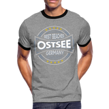 Ostsee Beaches - Männer Kontrast-T-Shirt - Grau meliert/Schwarz