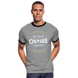 Ostsee Beaches - Männer Kontrast-T-Shirt - Grau meliert/Schwarz