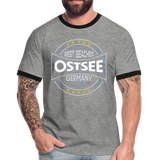 Ostsee Beaches - Männer Kontrast-T-Shirt - Grau meliert/Schwarz