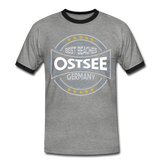 Ostsee Beaches - Männer Kontrast-T-Shirt - Grau meliert/Schwarz