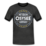 Ostsee Beaches - Männer Kontrast-T-Shirt - Anthrazit/Schwarz