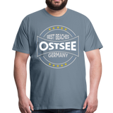 Ostsee Beaches - Männer Premium T-Shirt - Blaugrau