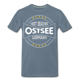 Ostsee Beaches - Männer Premium T-Shirt - Blaugrau