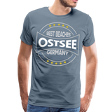 Ostsee Beaches - Männer Premium T-Shirt - Blaugrau