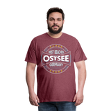 Ostsee Beaches - Männer Premium T-Shirt - Bordeauxrot meliert