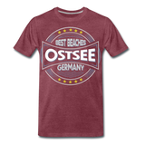 Ostsee Beaches - Männer Premium T-Shirt - Bordeauxrot meliert