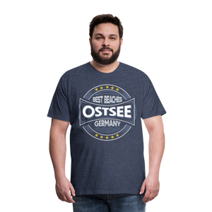 Ostsee Beaches - Männer Premium T-Shirt - Bordeauxrot meliert