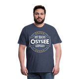 Ostsee Beaches - Männer Premium T-Shirt - Blau meliert