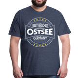 Ostsee Beaches - Männer Premium T-Shirt - Blau meliert