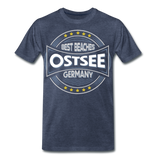 Ostsee Beaches - Männer Premium T-Shirt - Blau meliert