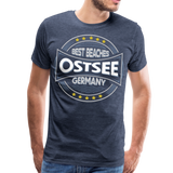 Ostsee Beaches - Männer Premium T-Shirt - Blau meliert