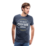 Ostsee Beaches - Männer Premium T-Shirt - Blau meliert