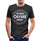 Ostsee Beaches - Männer Slim Fit T-Shirt - Schwarz