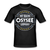 Ostsee Beaches - Männer Slim Fit T-Shirt - Schwarz