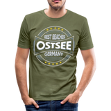 Ostsee Beaches - Männer Slim Fit T-Shirt - khaki Grün