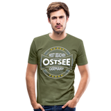 Ostsee Beaches - Männer Slim Fit T-Shirt - khaki Grün