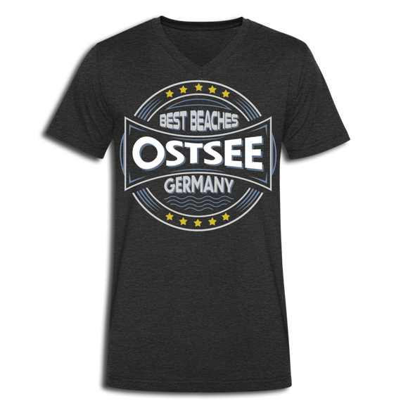 Ostsee Beaches - Männer Bio-T-Shirt mit V-Ausschnitt von Stanley & Stella - Anthrazit