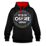 Ostsee Beaches - Männer Kontrast-Hoodie - Schwarz/Rot