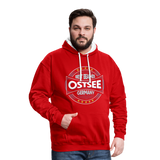 Ostsee Beaches - Männer Kontrast-Hoodie - Rot/Weiß